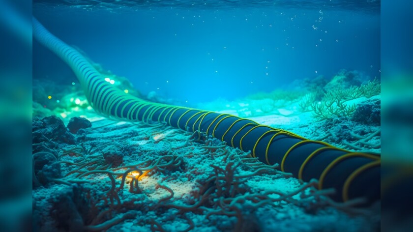Subsea Cable sitting on the ocean floor